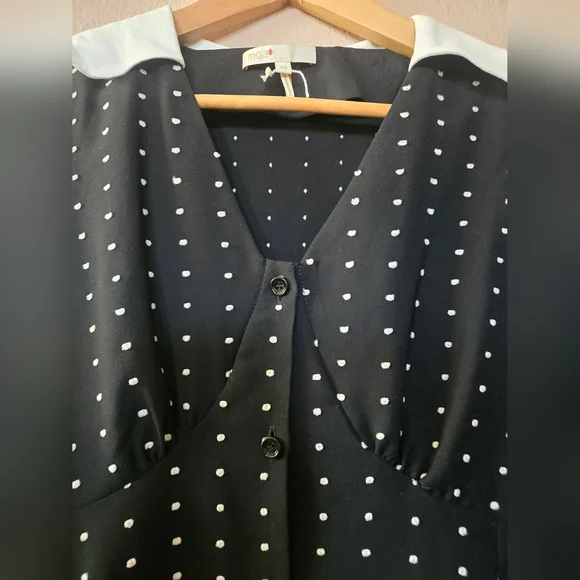MAJE Randi Dotted Shirt Dress NWOT - Picture 8 of 10